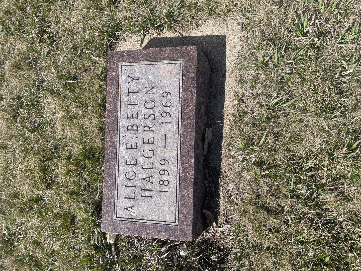 Alice E. "Betty" Halgerson's grave. Photo 1
