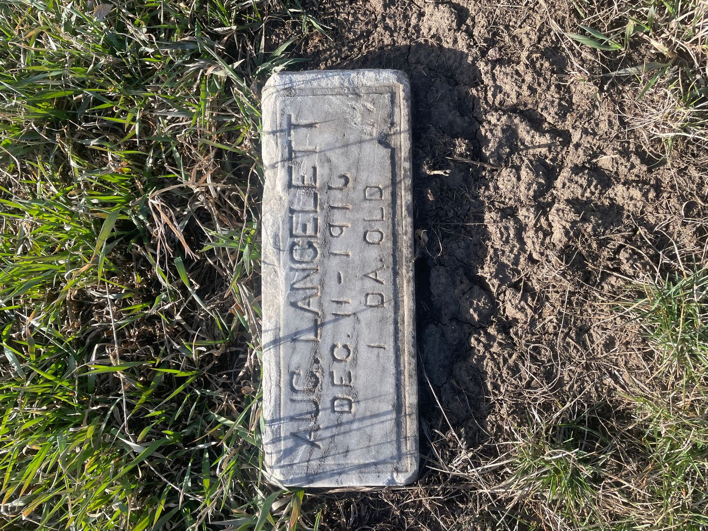 August Langelett's grave. Photo 1